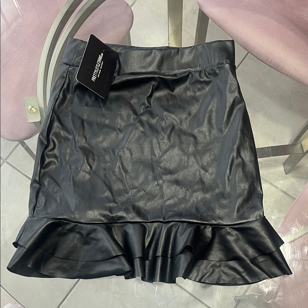PrettyLittleThing Black Faux Leather Mini Skirt